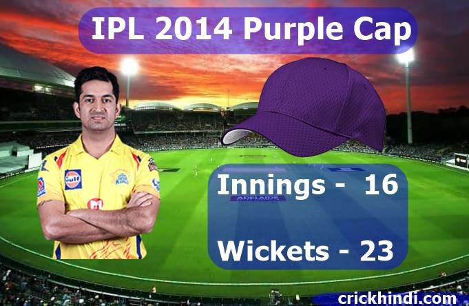 Mohit sharma IPL 2014 purple cap